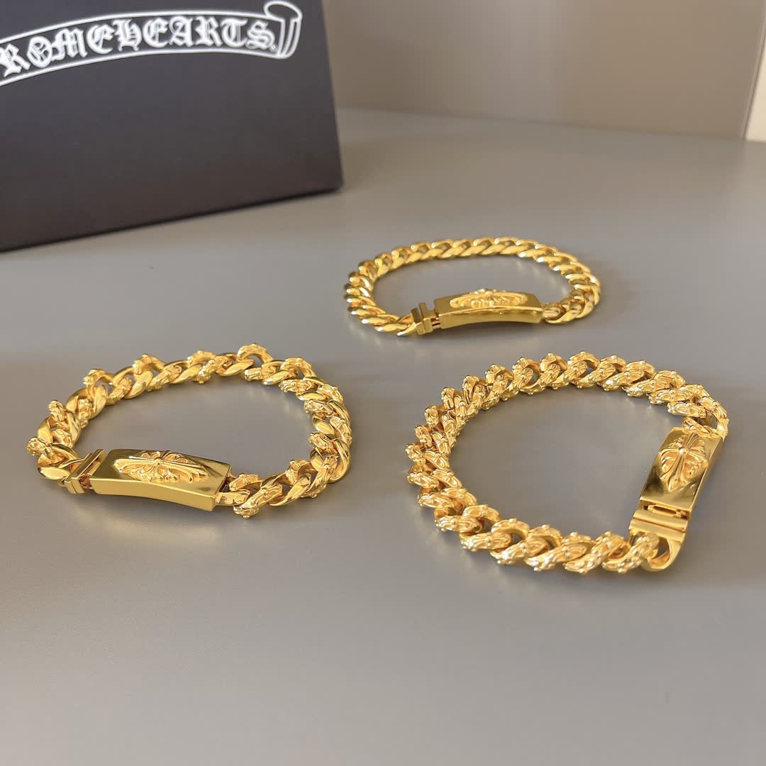 Chrome Hearts Gold-Plated Chain Bracelets
